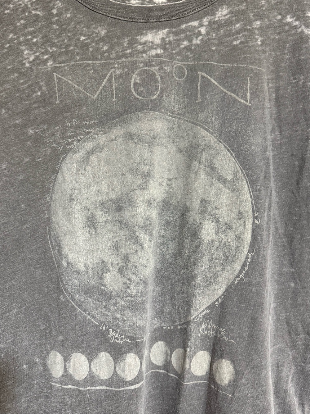 Chaser Moon Phase Burnout Graphic Tee Celestial Boho Gray Muscle Top Medium - Picture 6 of 14